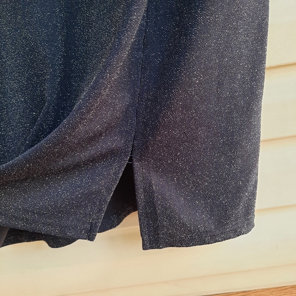 New Look Curves Navy Blue Shimmer Silver Metallic Womens Maxi Dress Plus Size 20 - Picture 10 of 13